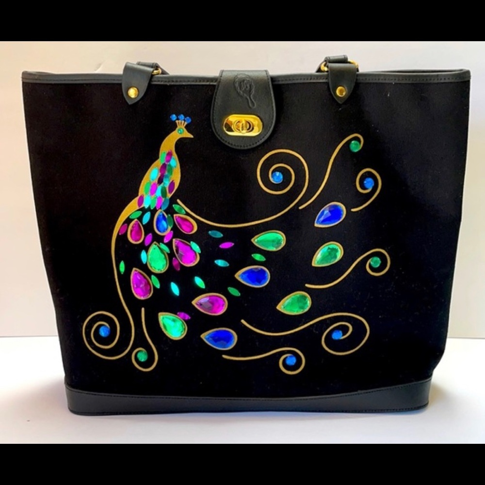 LULU GUINNESS NWT Jeweled Peacock Bag